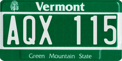 VT license plate AQX115