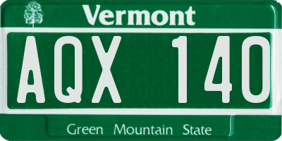 VT license plate AQX140