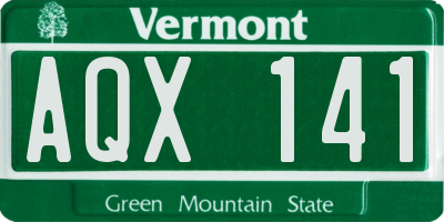 VT license plate AQX141