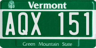 VT license plate AQX151