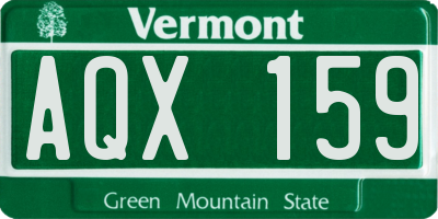 VT license plate AQX159