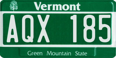 VT license plate AQX185