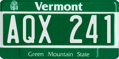 VT license plate AQX241