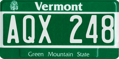 VT license plate AQX248