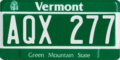 VT license plate AQX277