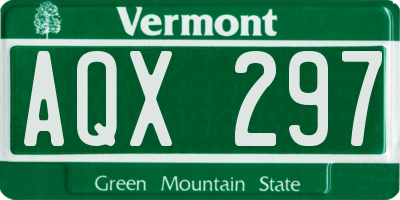 VT license plate AQX297