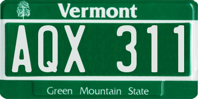 VT license plate AQX311