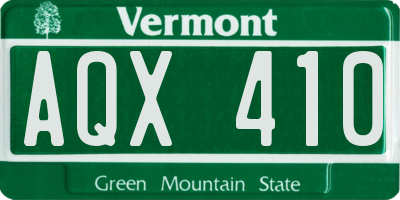 VT license plate AQX410