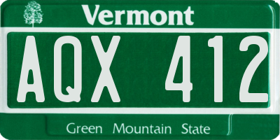 VT license plate AQX412