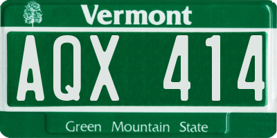 VT license plate AQX414