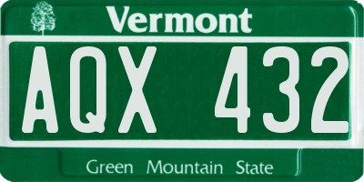VT license plate AQX432