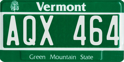VT license plate AQX464