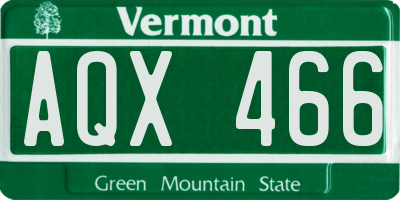 VT license plate AQX466