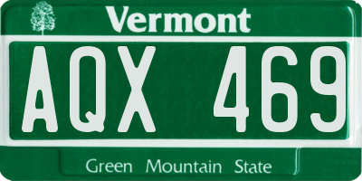 VT license plate AQX469