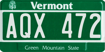 VT license plate AQX472