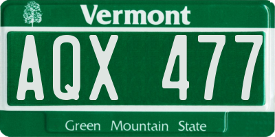 VT license plate AQX477