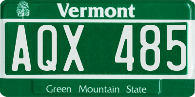 VT license plate AQX485