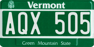 VT license plate AQX505