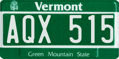 VT license plate AQX515