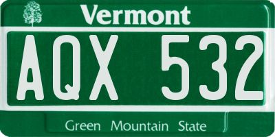 VT license plate AQX532