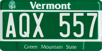 VT license plate AQX557