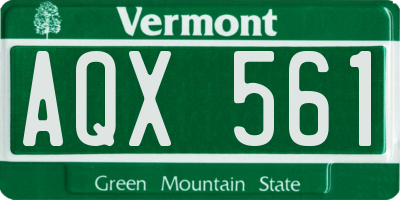 VT license plate AQX561