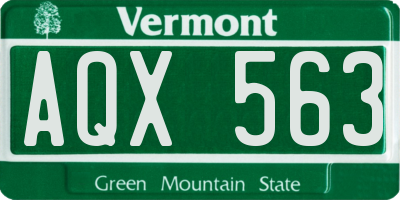 VT license plate AQX563