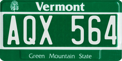 VT license plate AQX564