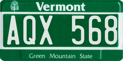 VT license plate AQX568