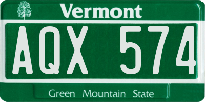 VT license plate AQX574