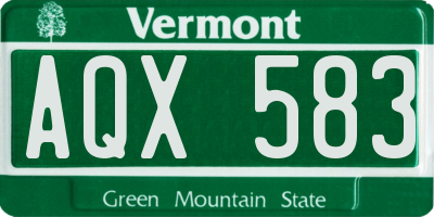 VT license plate AQX583
