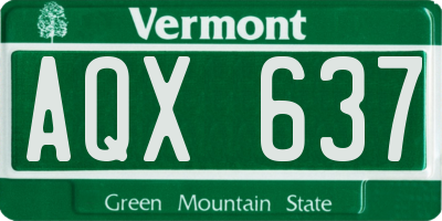 VT license plate AQX637