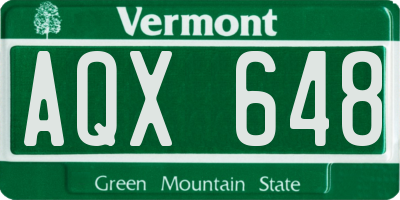 VT license plate AQX648