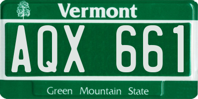VT license plate AQX661