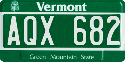 VT license plate AQX682