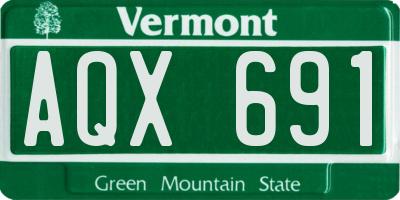 VT license plate AQX691