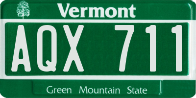 VT license plate AQX711