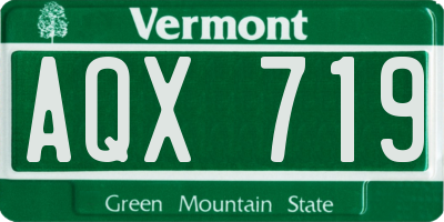 VT license plate AQX719
