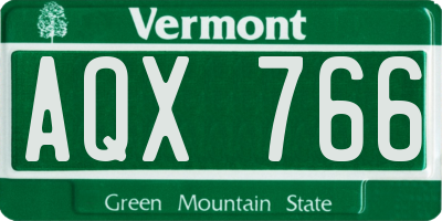 VT license plate AQX766