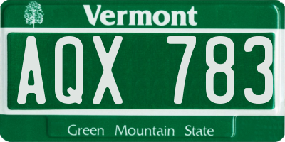 VT license plate AQX783