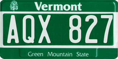 VT license plate AQX827