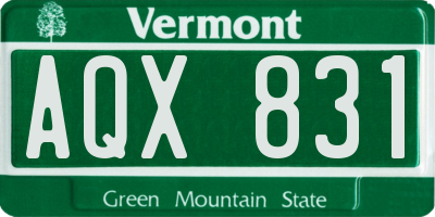 VT license plate AQX831