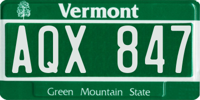 VT license plate AQX847