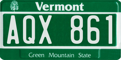 VT license plate AQX861