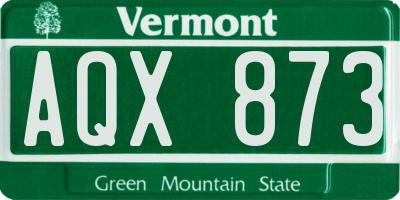 VT license plate AQX873