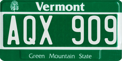 VT license plate AQX909