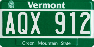 VT license plate AQX912