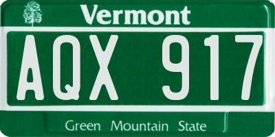 VT license plate AQX917