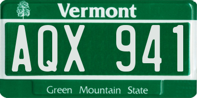 VT license plate AQX941
