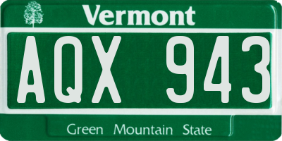 VT license plate AQX943